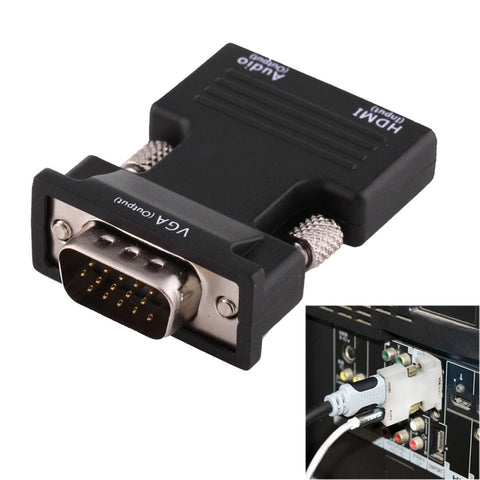 Convertitore HDMI femmina a VGA maschio con adattatore di uscita audio per proiettore, monitor, TV, HDMI to VGA+Audio