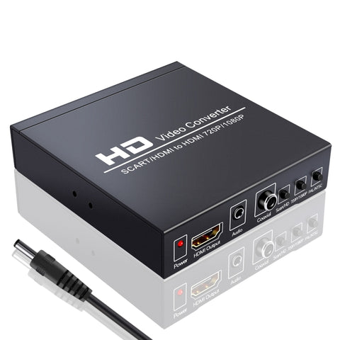 NEWKENG NK-8S SCART + HDMI a HDMI 720P / 1080P Convertitore video HD Adattatore Scaler Box, NK-8S SCART + HDMI to HDMI