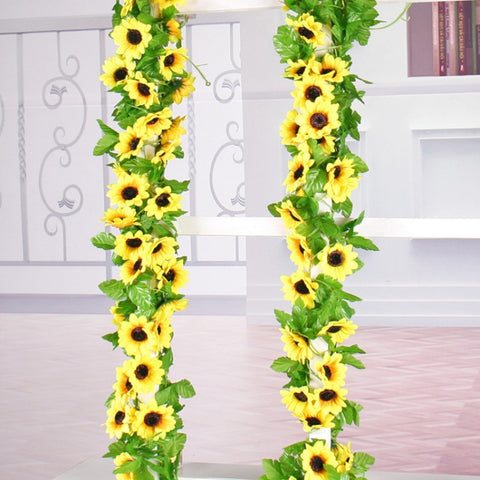 Decorazione per Finestra in Fiore Artificiale di Girasole - Set di 2