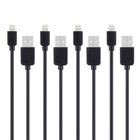 Kit de synchronisation et de synchronisation HAWEEL avec 4 pièces de 1 m à haute vitesse de 8 broches vers USB pour iPhone, iPad, 4 pièces