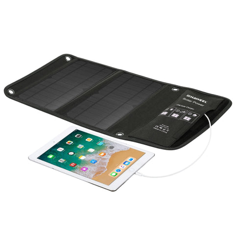 Chargeur de panneau solaire HAWEEL de 14 W avec double porte USB de 5 V / 2,4 A max, panneau de 14 W (B)