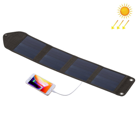 HAWEEL 14W 5V 2.4A Caricatore solare pieghevole portable Borsa pieghevole ricaricabile de viaggio all'aperto con 4 panneaux solari e porta USB, Taglia: S, 14W