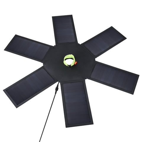 HAWEEL Batterie de panneau solaire supérieure pieghevole par ombrello de 42 W avec double porte USB massive de 5 V 3,0 A, supporte le protocole QC3.0 / FCP / SCP / AFC / SFCP
