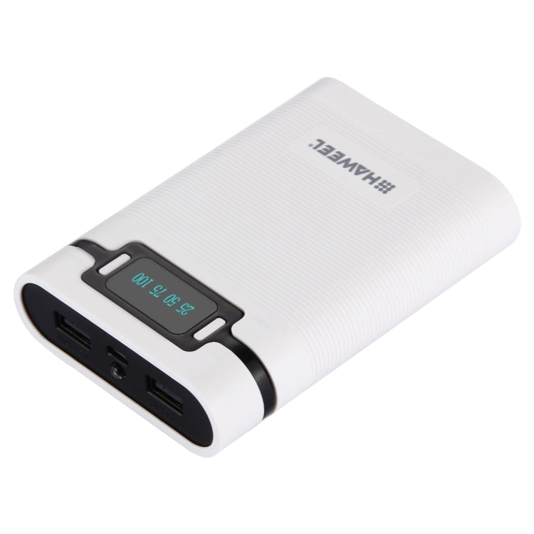 HAWEEL DIY 4 x 18650 Battery (Not Included) 10000mAh Power Bank Shell Box with 2 x USB Output & Display for iPhone, Galaxy, Sony, HTC, Google, Huawei, X...