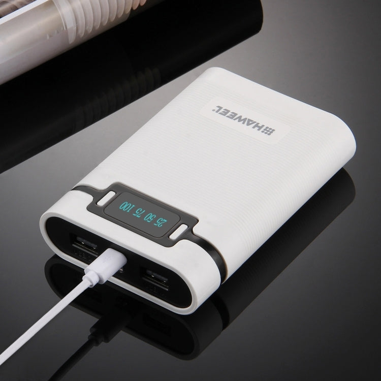HAWEEL DIY 4 x 18650 Battery (Not Included) 10000mAh Power Bank Shell Box with 2 x USB Output & Display for iPhone, Galaxy, Sony, HTC, Google, Huawei, X...
