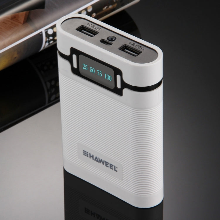 HAWEEL DIY 4 x 18650 Battery (Not Included) 10000mAh Power Bank Shell Box with 2 x USB Output & Display for iPhone, Galaxy, Sony, HTC, Google, Huawei, X...