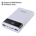 HAWEEL DIY 4x 18650 Battery (Not Included) 12000mAh Dual-way QC Charger Power Bank Shell Box with 2x USB Output & Display,  Support QC 2.0 / QC 3.0 / FC...