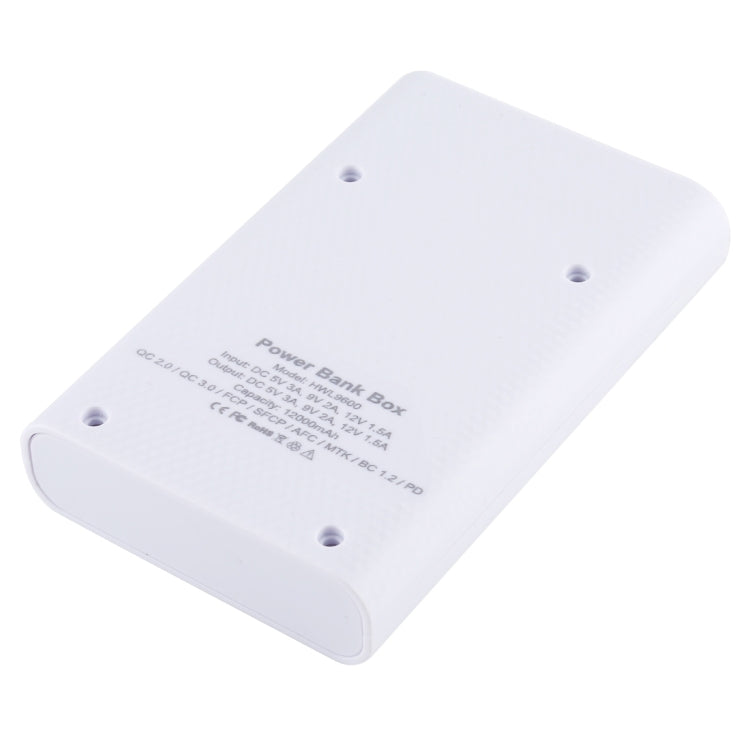 HAWEEL DIY 4x 18650 Battery (Not Included) 12000mAh Dual-way QC Charger Power Bank Shell Box with 2x USB Output & Display,  Support QC 2.0 / QC 3.0 / FC...