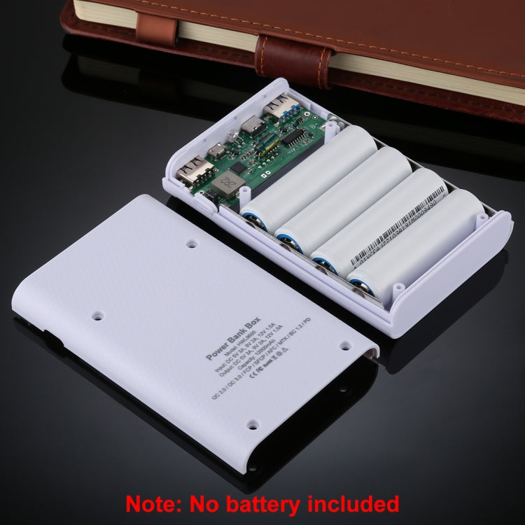 HAWEEL DIY 4x 18650 Battery (Not Included) 12000mAh Dual-way QC Charger Power Bank Shell Box with 2x USB Output & Display,  Support QC 2.0 / QC 3.0 / FC...