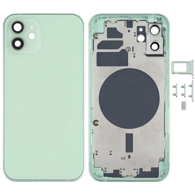 Back Housing Cover with SIM Card Tray & Side  Keys & Camera Lens for iPhone 12(White), For iPhone 12(with SIM Card Tray), For iPhone 12(with Card Tray) ...
