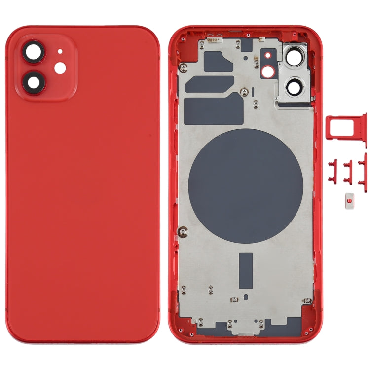 Back Housing Cover with SIM Card Tray & Side  Keys & Camera Lens for iPhone 12(White), For iPhone 12(with SIM Card Tray), For iPhone 12(with Card Tray) ...