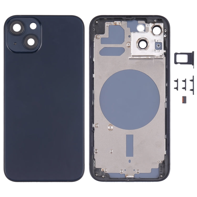 Back Housing Cover with SIM Card Tray & Side  Keys & Camera Lens for iPhone 13, For iPhone 13(with SIM Card Tray & Side Keys)                           ...
