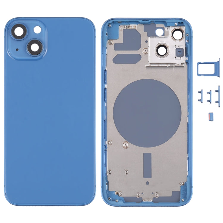 Back Housing Cover with SIM Card Tray & Side  Keys & Camera Lens for iPhone 13, For iPhone 13(with SIM Card Tray & Side Keys)                           ...