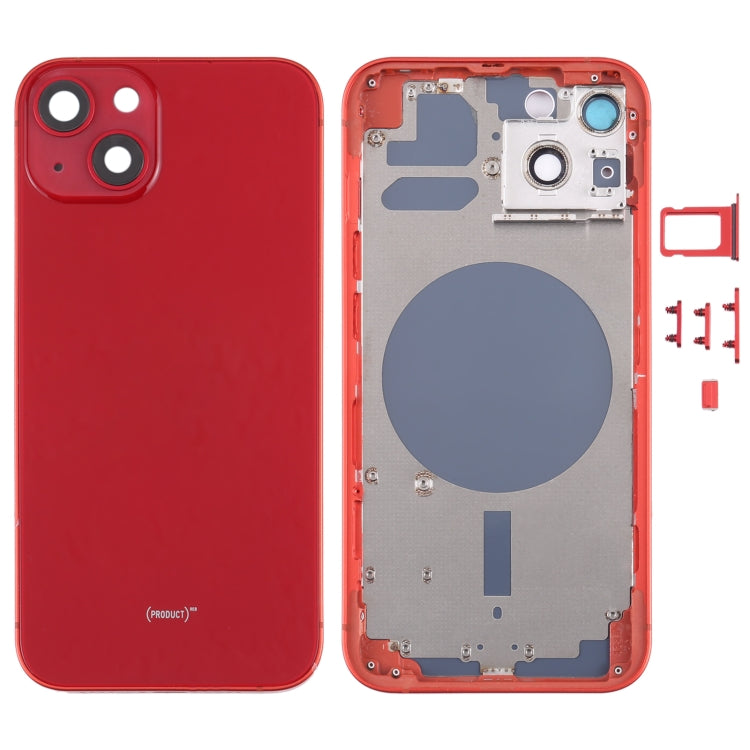 Back Housing Cover with SIM Card Tray & Side  Keys & Camera Lens for iPhone 13, For iPhone 13(with SIM Card Tray & Side Keys)                           ...