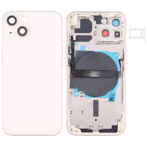 Per iPhone 13 Cover posteriore batteria con tasti laterali, vassoio scheda, cavo flessibile di alimentazione + volume e modulo di ricarica wireless, For iPhone 13 (Assembly)