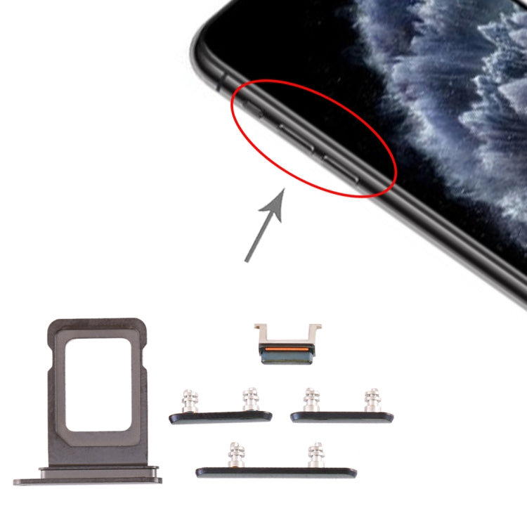 SIM Card Tray + Side Key for iPhone 11 Pro / 11 Pro Max, For iPhone 11 Pro(Single card)