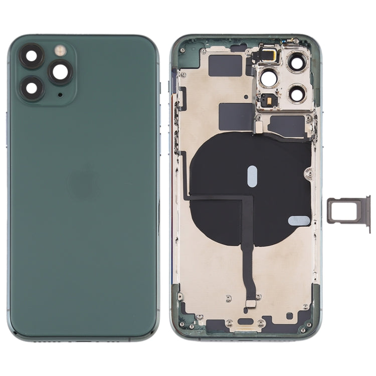 Battery Back Cover (with Side Keys & Card Tray & Power + Volume Flex Cable & Wireless Charging Module) for iPhone 11 Pro, For ip11 Pro, For iPhone 11 Pr...
