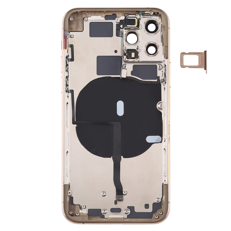 Battery Back Cover (with Side Keys & Card Tray & Power + Volume Flex Cable & Wireless Charging Module) for iPhone 11 Pro, For ip11 Pro, For iPhone 11 Pr...