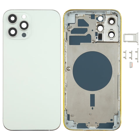 Cover posteriore con vassoio per scheda SIM, tasti laterali e obiettivo della fotocamera per iPhone 12 Pro Max, For iPhone 12 Pro Max(with Card Tray & Side Keys), For iPhone 12 Pro Max(with SIM Card Tray & Side Keys)