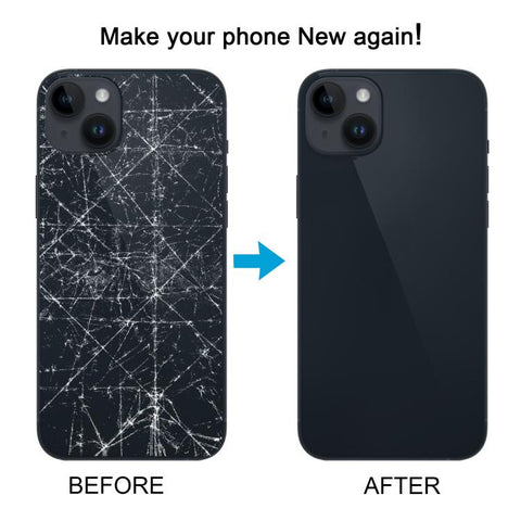 Per iPhone 14 Plus Cover posteriore in vetro con batteria e supporto flash + modulo di ricarica wireless, For iPhone 14 Plus