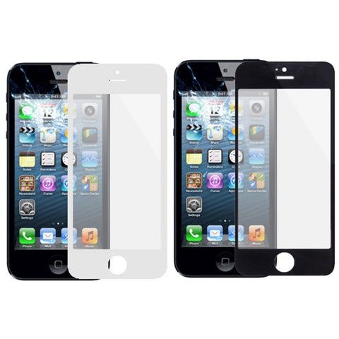 5 pezzi neri + 5 pezzi bianchi per iPhone 5 e 5S, lente in vetro esterna per schermo anteriore, 5 Black 5 White for i5 & 5S - Novalix Store