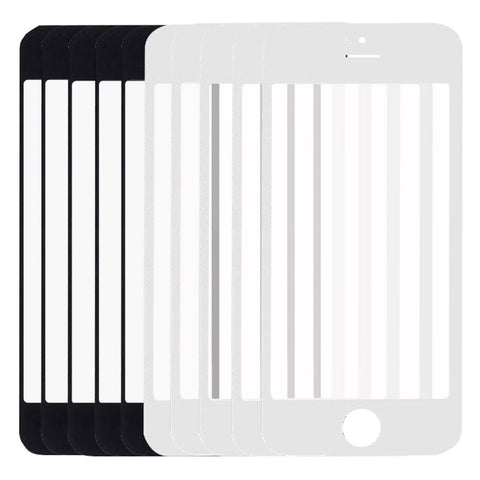 5 pezzi neri + 5 pezzi bianchi per iPhone 5 e 5S, lente in vetro esterna per schermo anteriore, 5 Black 5 White for i5 & 5S - Novalix Store