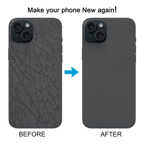 Per iPhone 15 Cover posteriore in vetro con batteria e supporto flash + modulo di ricarica wireless, For iPhone 15