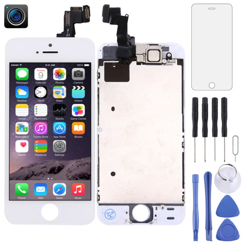 Écran LCD et numérique assemblé complet avec caméra frontale pour iPhone 5S, 4 en 1 pour i5s blanc, 4 en 1 pour i5s noir
