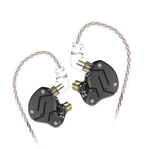 KZ ZSN Circle Iron Moving Iron Quad-core Controllo cablato Auricolare HiFi Mega Bass in-ear senza microfono
