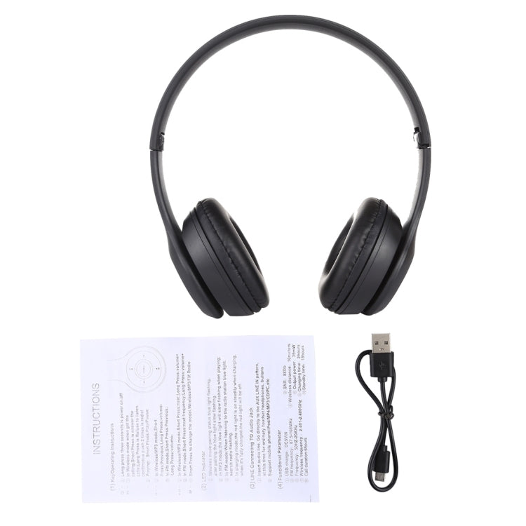 P47 Foldable Wireless Bluetooth Headphones with Audio Jack