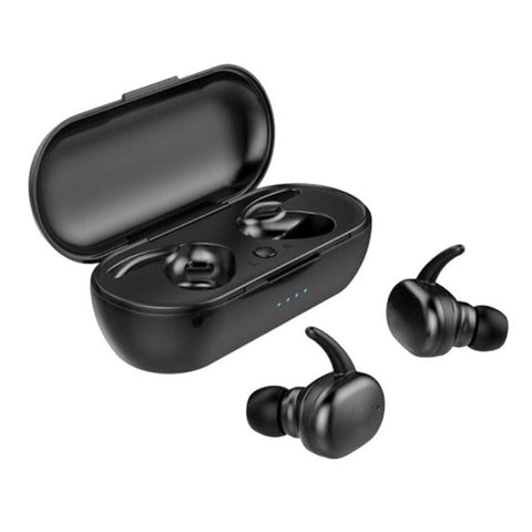 TWS-4 IPX5 Impermeabile Bluetooth 5.0 Touch Auricolare Bluetooth wireless con scatola di ricarica, supporto chiamate HD e istruzioni vocali, TWS-4