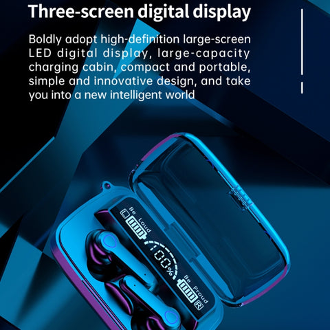 Auricolare Bluetooth wireless M19 Bluetooth 5.1 TWS con display digitale con scatola di ricarica, supporto Touch, Siri e display batteria