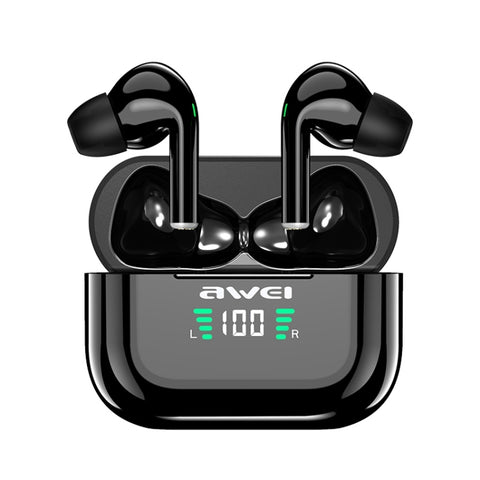 awei T29P Bluetooth V5.0 LED Display digitale Ture Wireless Sports IPX4 Auricolare TWS impermeabile con custodia di ricarica