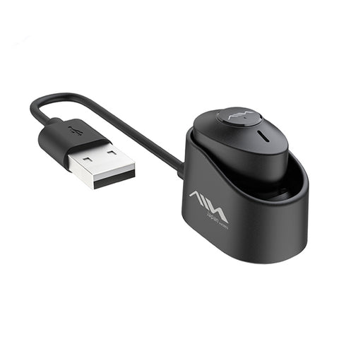 AIN MK-X18S Auricolare Bluetooth wireless singolo per auto USB con scatola di ricarica, supporto chiamate HD, Siri e accoppiamento automatico, MK-X18S