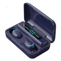 F9-5C Macaron Series Four-bar Breathing Light + Digital Display Noise Reduction Bluetooth Earphone, F9-5C Macaron Four-bar Light Dark Blue              ...