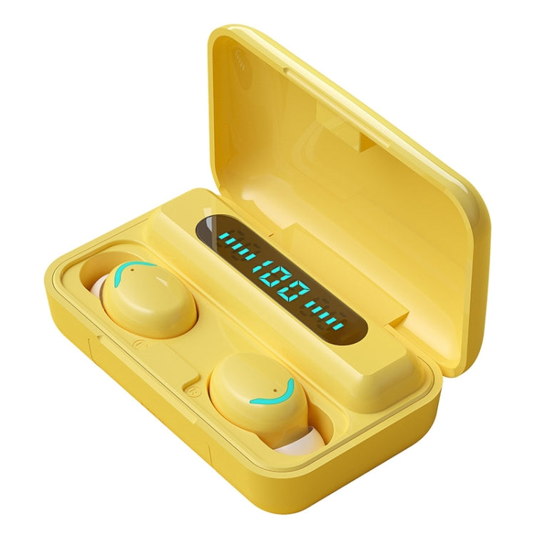 F9-5C Macaron Series Four-bar Breathing Light + Digital Display Noise Reduction Bluetooth Earphone, F9-5C Macaron Four-bar Light Dark Blue              ...