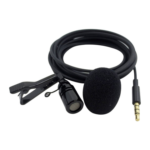 ZS0154 Microfono lavalier per registrazione con clip per collare per telefono cellulare, lunghezza cavo: 2,5 m, 2.5m