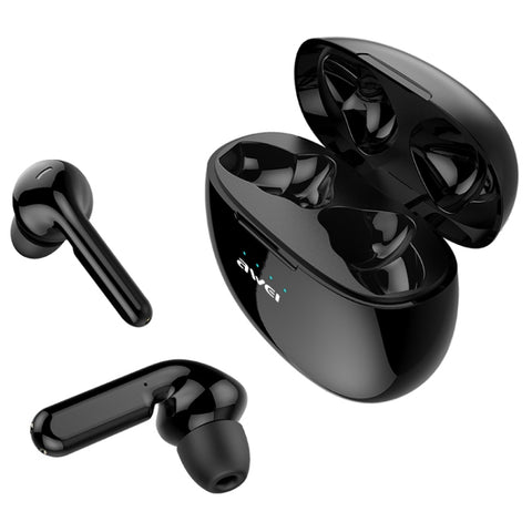 Awei T15 TWS Bluetooth V5.0 Ture Auricolare sportivo wireless con custodia di ricarica, T15