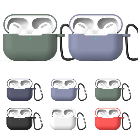 Per AirPods Pro 3 in 1 custodia protettiva per auricolari in silicone + gancio + set di corde anti-smarrimento