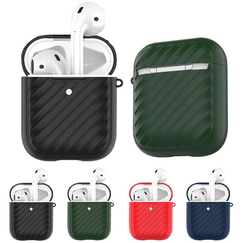 Per Apple Airpods 1/2 Wave Texture Custodia protettiva per auricolari wireless in TPU senza auricolare