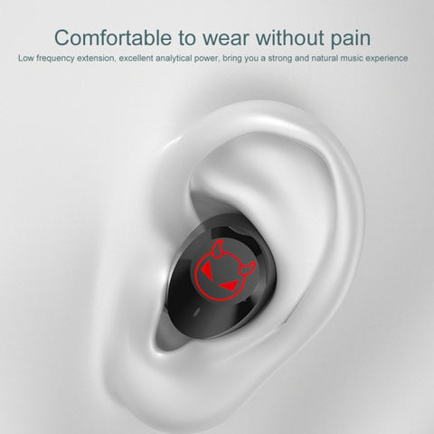 M23 Little Devil Pattern Riduzione intelligente del rumore Auricolare Bluetooth touch con display batteria a tre schermi e scatola di ricarica a specchio, supporto chiamate HD e Siri