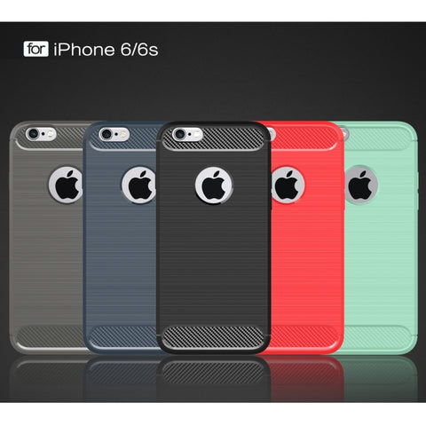 Per iPhone 6 e 6s Custodia protettiva robusta per armatura in fibra di TPU con trama spazzolata, For 6 & 6s, For iPhone 6 & 6s