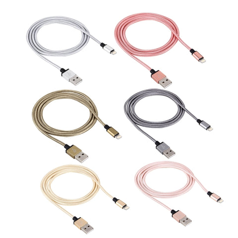 Cavo dati/caricabatterie da 8 pin a USB 2.0 con testa metallica in stile intrecciato da 58 core da 1 m
