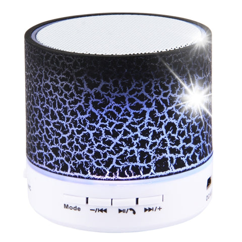 Mini haut-parleur stéréo Bluetooth portable Glare Crack A9 avec lumière LED, micro intégré, prise en charge de la voix et de la fiche TF