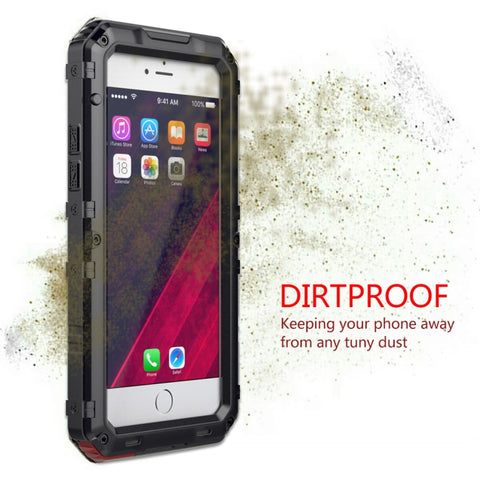 Custodia in lega di zinco antiurto antipolvere impermeabile + custodia in silicone per iPhone 6 e 6s, iPhone 6 & 6s