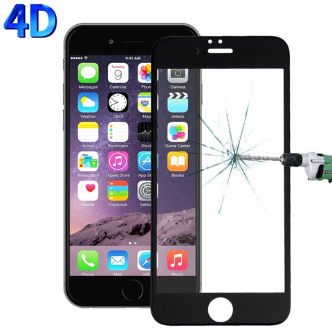 Per iPhone 6 e 6s 0,26 mm 9H Durezza superficiale 4D Curverd Arc Pellicola a schermo intero in vetro temperato serigrafato HD antideflagrante