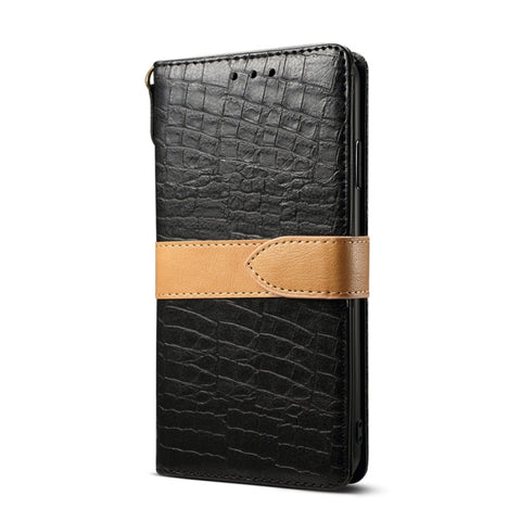 Custodia in pelle a vibrazione orizzontale PU con trama in coccodrillo color giunzione per iPhone 6 / 6s, con portafoglio, supporto, slot per carte e cordino, For iPhone 6 / 6s