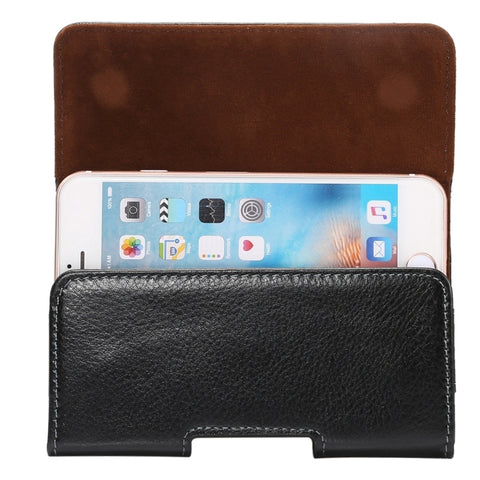 Custodia/marsupio in vera pelle da 5,7 pollici con trama litchi con chiusura verticale in senso trasversale con stecca posteriore girevole per iPhone 7 e 6s Plus e 6 Plus, Galaxy Note 8 e Galaxy S6 Edge+ e A9 e A8, Huawei Mate 8 e Mate7, ecc.