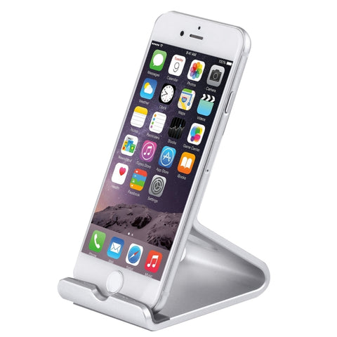 Squisito supporto da tavolo in lega di alluminio con supporto DOCK per iPhone, Galaxy, Huawei, Xiaomi, LG, HTC e tablet da 7 pollici