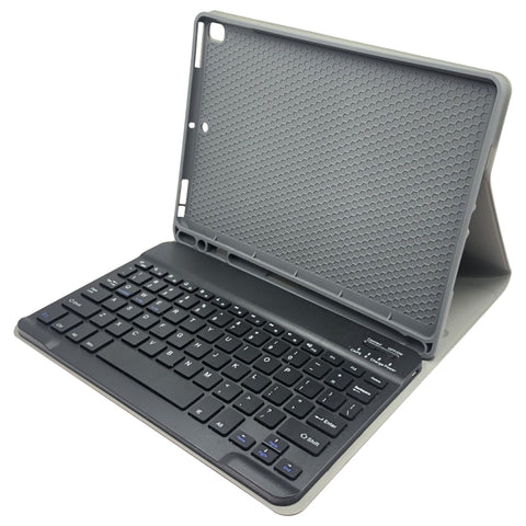 Tastiera Bluetooth staccabile + custodia tablet in pelle con chiusura orizzontale con supporto e portapenne per iPad Pro 9,7 pollici, iPad Air, iPad Air 2, iPad 9,7 pollici (2017), iPad 9,7 pollici (2018), A07B Blue, A07B Rose Gold, A07B Black, A07B Gold